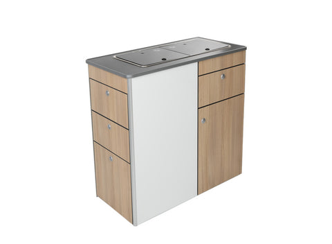 Meuble de cuisine pour Mercedes Sprinter Star - Noir - Pomme / Blanc