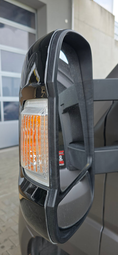 Jeu de protections de rétroviseurs Carbest noir brillant / version longue - Fiat Ducato, Citroën Jumper / Peugeot Boxer