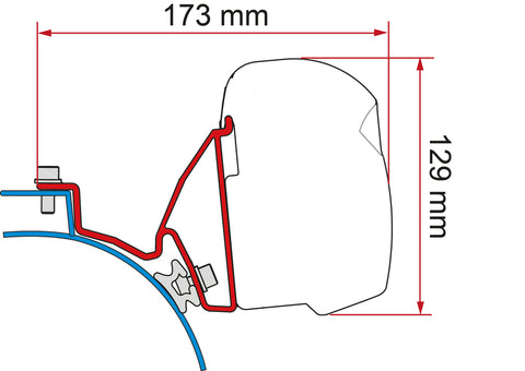 Adaptateur de store F43van pour VW T5 /T6 / T6.1 California