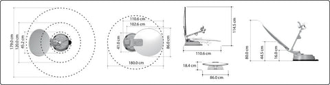Système monosatellite Carbest Multi-Sat X85 85 cm