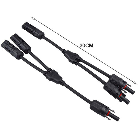 1 paire de connecteurs de câbles pour panneaux solaires, connecteurs photovoltaïques solaires, connecteurs de dérivation en Y MFF/FMM (noir)