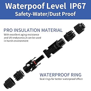 Lot de 5 paires de connecteurs solaires MC4 mâles/femelles pour câbles de panneaux solaires, connecteurs photovoltaïques IP67, connecteurs solaires PV compatibles avec câbles solaires de 2,5 mm² à 6 mm²