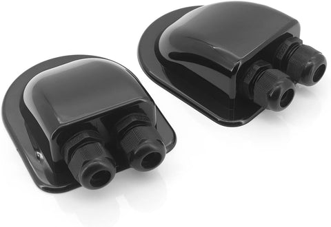 Traversée de toit 2 voies en noir pour traversée solaire / câble pour camping-car, caravane, remorque, bateau, boîte de jonction 2 voies