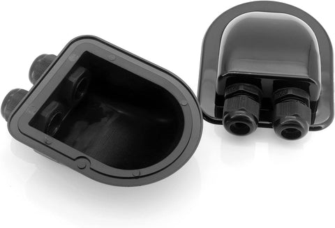 Traversée de toit 2 voies en noir pour traversée solaire / câble pour camping-car, caravane, remorque, bateau, boîte de jonction 2 voies