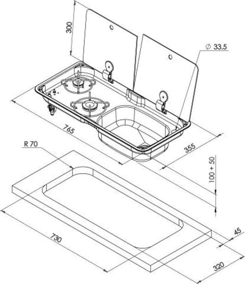 Combinazione lavello-cucina FL1765