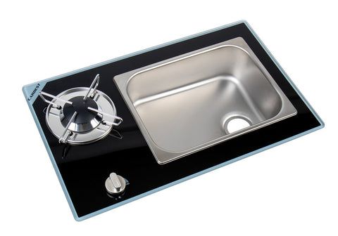 Cuisinière-évier combinée Vanstream - 1 brûleur avec verre de sécurité