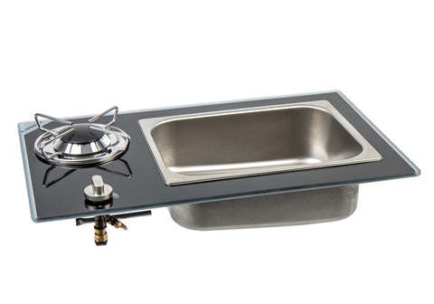 Cuisinière-évier combinée Vanstream - 1 brûleur avec verre de sécurité
