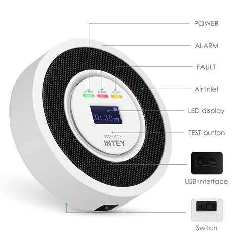 Détecteur de gaz CBE BMTCO, détecteur de monoxyde de carbone, 12 V