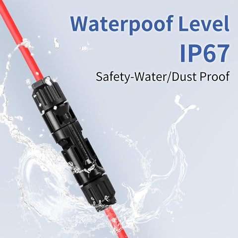 Lot de 5 paires de connecteurs solaires MC4 mâles/femelles pour câbles de panneaux solaires, connecteurs photovoltaïques IP67, connecteurs solaires PV compatibles avec câbles solaires de 2,5 mm² à 6 mm²