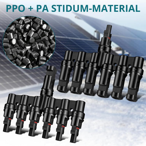 Connecteur de dérivation à 6 voies - prise de dérivation (ensemble) Connecteur de câble de panneau solaire MC4 mâle/femelle, connecteur de dérivation solaire pour connexion parallèle