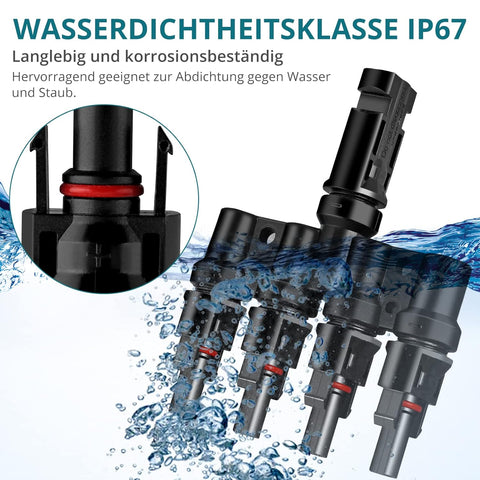 Connecteur de dérivation solaire MC4 mâle/femelle, connecteur de dérivation solaire pour connexion parallèle