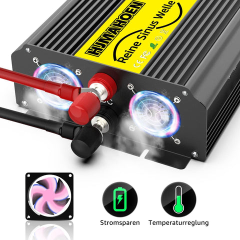 Onduleur / convertisseur de tension 2000 Watt onde sinusoïdale pure 12V à 230V mobil-home / caravane / bateau avec connexion USB