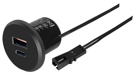 Prise USB-C/-A compacte intégrée