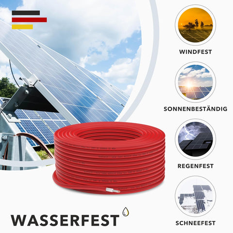 Câble solaire PV 6mm² - vendu au mètre - résistant aux UV - souple - cuivre pur 1500V noir