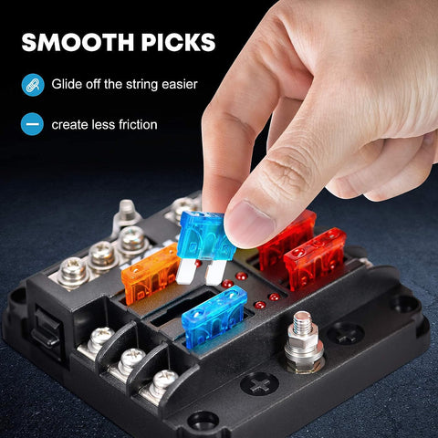 Porte-fusible 6 voies, boîte à fusibles ATO pour voiture, bloc de fusibles DC 12V-32V 100A + 10 fusibles à lame avec couvercle de protection d'affichage LED boîte à fusibles porte-fusible pour voiture bateau marine SUV