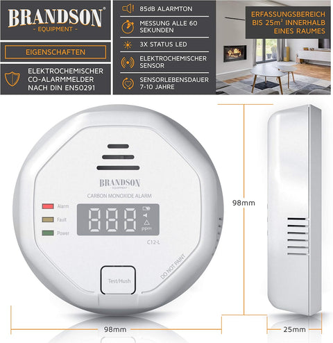 Détecteur de gaz CBE BMTCO, détecteur de monoxyde de carbone, 12 V