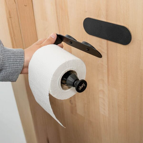 Magnet Toilettenpapierhalter SILWY inklusive Metall Pad - Black