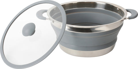 Marmite pliable Brunner VOLCANO avec couvercle en verre, acier inoxydable + silicone