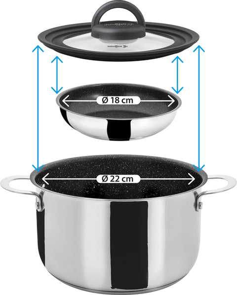 Ensemble de casseroles Brunner Academy NG 7+1 pièces, Ø22cm