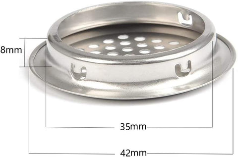 Grille de ventilation ronde en acier inoxydable, trou de ventilation, grille de ventilation ronde-argentée pour camping-car/salle de bain/cuisine, etc.