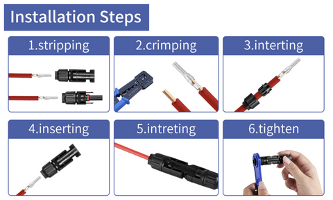 Lot de 5 paires de connecteurs solaires MC4 mâles/femelles pour câbles de panneaux solaires, connecteurs photovoltaïques IP67, connecteurs solaires PV compatibles avec câbles solaires de 2,5 mm² à 6 mm²