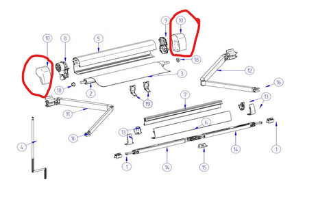 Tappo terminale grigio sinistro + destro Omnistor 5102