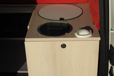 Couvercle pour évier, évier rond, évier en acier inoxydable, évier de camping, évier encastré, évier à poser, évier de cuisine - diamètre 34 cm