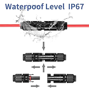 Lot de 5 paires de connecteurs solaires MC4 mâles/femelles pour câbles de panneaux solaires, connecteurs photovoltaïques IP67, connecteurs solaires PV compatibles avec câbles solaires de 2,5 mm² à 6 mm²