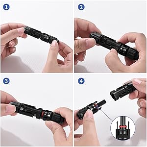 Lot de 5 paires de connecteurs solaires MC4 mâles/femelles pour câbles de panneaux solaires, connecteurs photovoltaïques IP67, connecteurs solaires PV compatibles avec câbles solaires de 2,5 mm² à 6 mm²