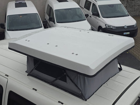 Toit relevable universel pour mini camping-car (ex : Kangoo, Berlingo) Standard Blanc - Mécanisme 90°