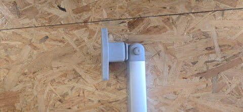 Pied de table pliant argent - hauteur 555 - 765 mm articulation en haut