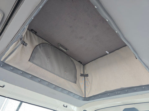 Toit relevable universel pour mini camping-car (ex : Kangoo, Berlingo) Standard Blanc - Mécanisme 90°