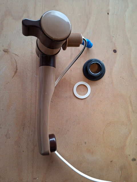 Comet London Einhebelmischer, Ø27mm, Tülle, Mikroschalter, braun/beige