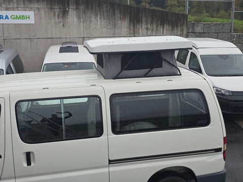 Toit relevable universel pour mini camping-car (ex : Kangoo, Berlingo) Standard Blanc - Mécanisme 90°