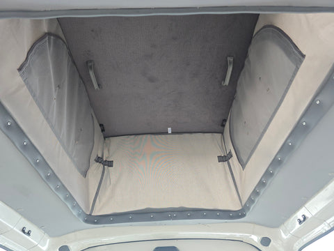 Toit relevable universel pour mini camping-car (ex : Kangoo, Berlingo) Standard Blanc - Mécanisme 90°