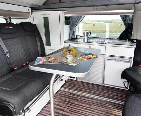 Système de table avec cadre de table pivotant pour Mercedes Vito long