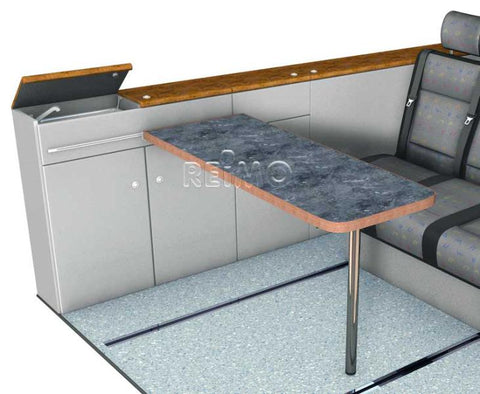 Ligne de meubles VWT5 LR Cityvan, préfabriqué, anthracite.