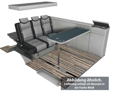 Linea di mobili CityVan, bianco lucido per VW T6/5 passo corto