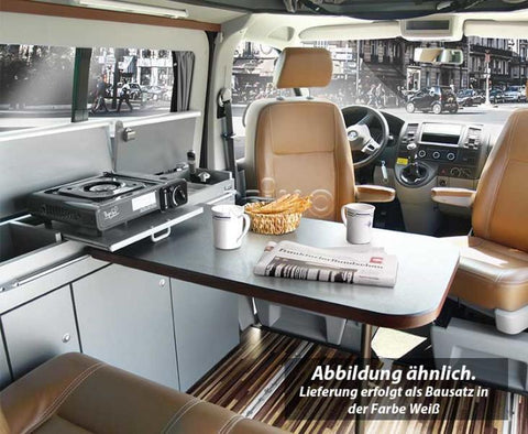 Linea di mobili CityVan, bianco lucido per VW T6/5 passo corto