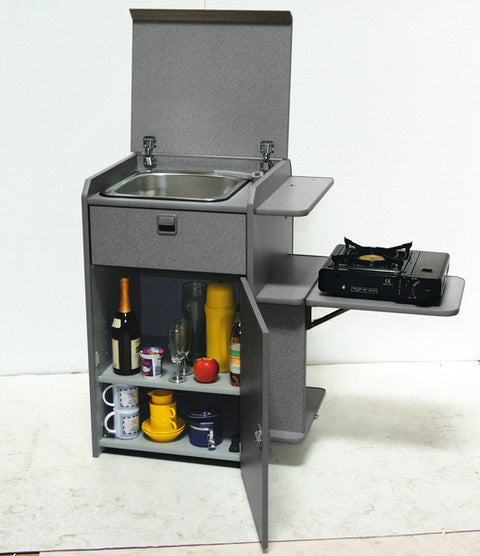 Unità cucina compatta con tecnologia VW T4 Multivan - antracite