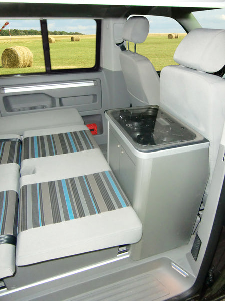 Cuisine France Anthracite Métallisé - Module de cuisine pour VW T6/5 California Beach avec technologie - Partie préfabriquée
