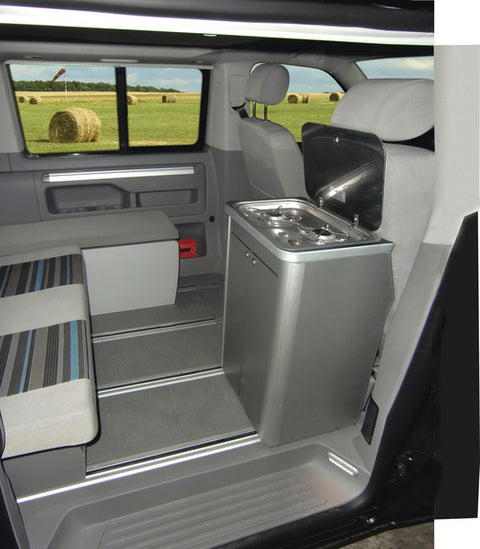 Cuisine France Anthracite Métallisé - Module de cuisine pour VW T6/5 California Beach avec technologie - Partie préfabriquée