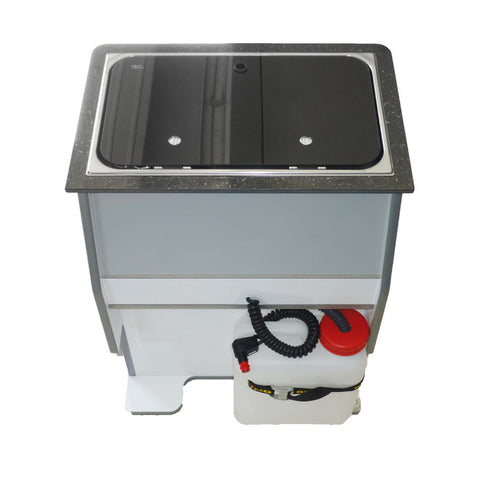 CUISINE REIMO FLEX avec système à gaz - Meuble de cuisine amovible blanc brillant