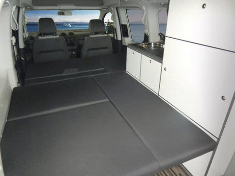 Lit de camp avec banquette rabattable pour VW CADDY Maxi & Camp construit de 8/2010 à 8/2020