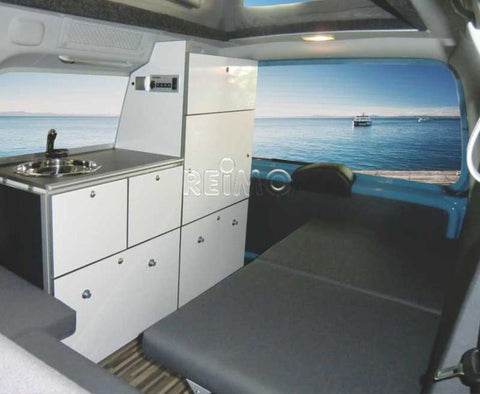 Lit de camp avec banquette rabattable pour VW CADDY Maxi & Camp construit de 8/2010 à 8/2020
