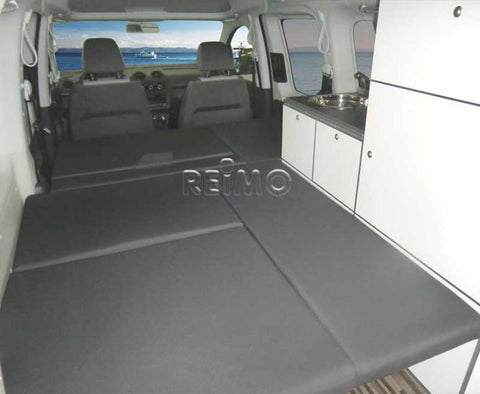 Lit de camp avec banquette rabattable pour VW CADDY Maxi & Camp construit de 8/2010 à 8/2020