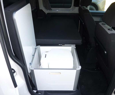 Coffre de rangement VW Caddy Camp Maxi pour Porta Potti 335 - Blanc brillant