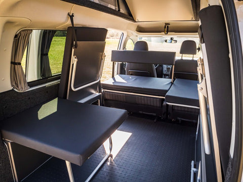Lit arrière avec banquette rabattable pour VW Caddy Maxi LR Weekender construit du 08/10 au 08/20