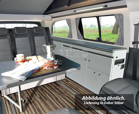 Linea di mobili come parte prefabbricata senza tecnologia per Mercedes Vito LR CityVan - antracite-argento lucido