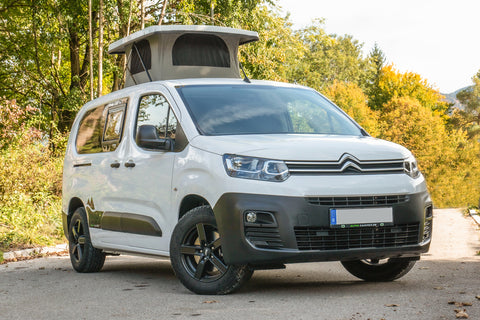 Toit relevable universel pour mini camping-car (ex : Kangoo, Berlingo) Standard Blanc - Mécanisme 90°